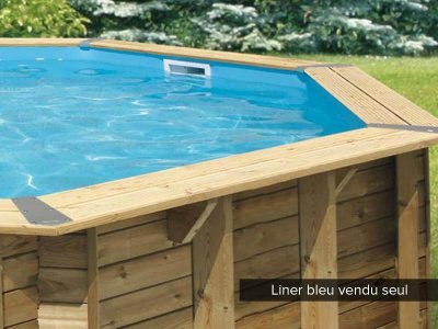 UBBINK Liner seul pour piscine bois Oc&eacute;a &Oslash; 4,30 x 1,20 m Bleu