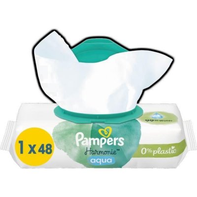 PAMPERS Lingettes B&eacute;b&eacute; Harmonie Aqua  - Le Paquet De 48 Lingettes