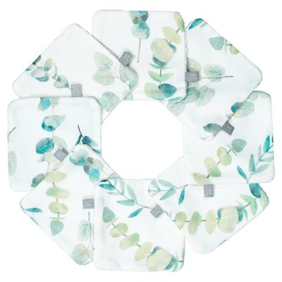SEVIRA KIDS Lingettes b&eacute;b&eacute; lavables 8 pi&egrave;ces eucalyptus LINGETTE-SET-EUCA