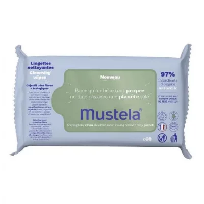 MUSTELA Lingettes B&eacute;b&eacute; Nettoyantes  - Le Sachet De 60 Lingettes