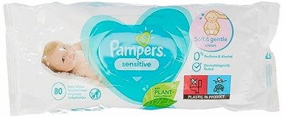 PAMPERS Lingettes B&eacute;b&eacute; Sensitive  - Les 80 Lingettes