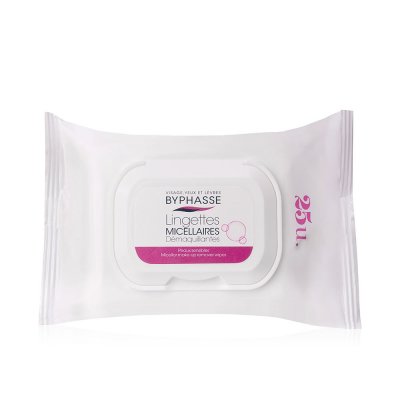 BYPHASSE Lingettes d&eacute;maquillantes solution micellaire peaux sensibles 25u.
