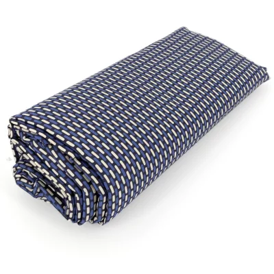 LINNEA  Drap Housse imprim&eacute; 180x200 cm Satin de Coton Enzo Bleu