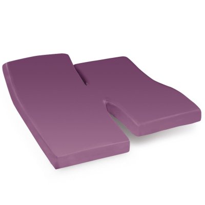 LINNEA  Drap housse relaxation uni 2x90x200 cm 100% coton ALTO Raisin TPR T&ecirc;te et pied relevable