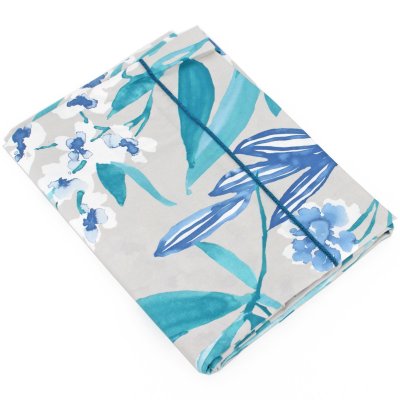 LINNEA  Drap plat 180x290 cm satin de coton FRIDA vert emeraude