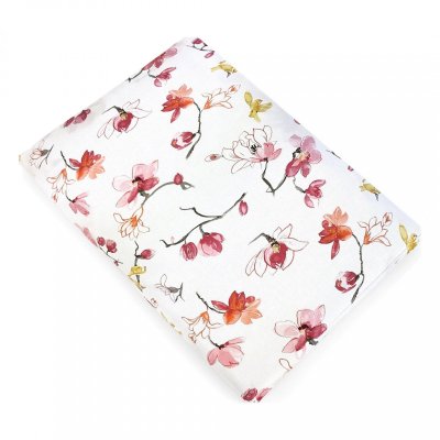 LINNEA  Drap plat 240x310 cm percale 100% coton ELISA Rose