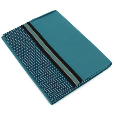 LINNEA  Drap plat 240x310 cm percale de coton GUSTAV vert Emeraude