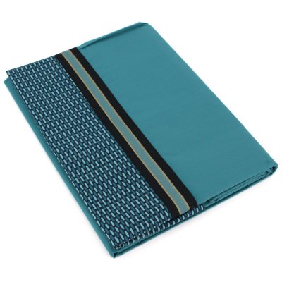 LINNEA  Drap plat 280x325 cm percale de coton GUSTAV vert Emeraude
