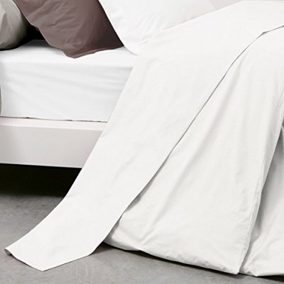 LINNEA  Drap plat uni 270x310 cm pur percale PRIMO Blanc