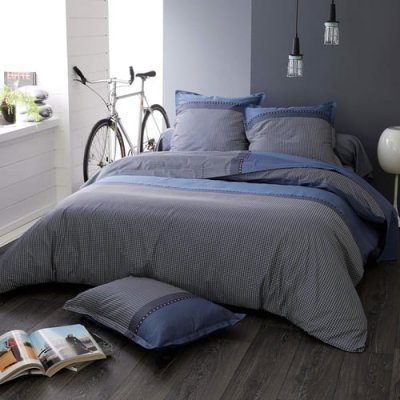 LINNEA  Housse de couette 260x240 cm satin de coton ENZO bleu