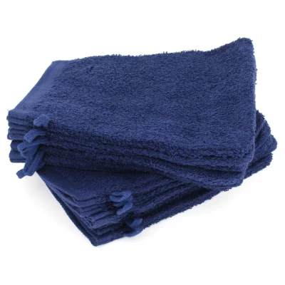 LINNEA  Lot de 12 gants de toilette 16x21 cm ALPHA bleu Marine