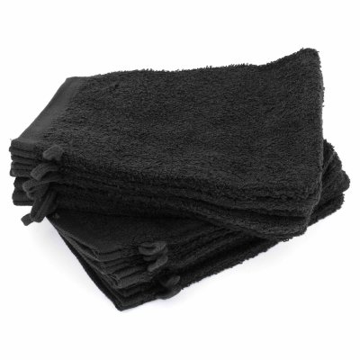 LINNEA  Lot de 12 gants de toilette 16x21 cm ALPHA noir