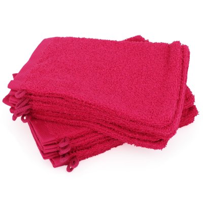 LINNEA  Lot de 12 gants de toilette 16x21 cm ALPHA rose Fuschia