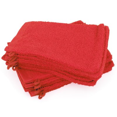 LINNEA  Lot de 12 gants de toilette 16x21 cm ALPHA rouge