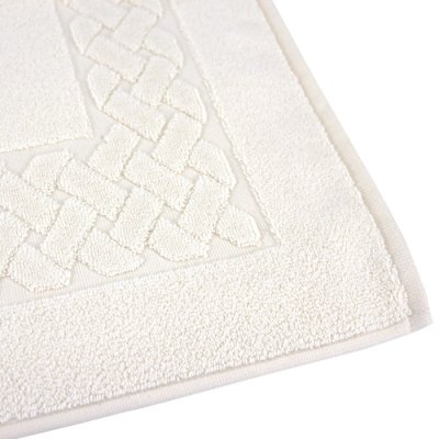 LINNEA  Tapis de Bain 50x80 cm Royal Cresent Blanc Cr&egrave;me 850 g/m2