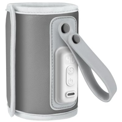 LIONELO  Chauffe-biberon portable Thermup Go gris/argent&eacute;
