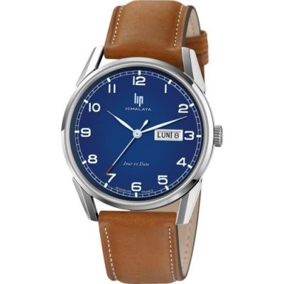 LIP  Himalaya 40 Montre Homme Acier Cuir Marron 671705