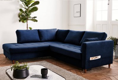 BEST MOBILIER Lisa Design - Anna - canap&eacute; d'angle Convertible - 5 Places - Style Contemporain - Gauche