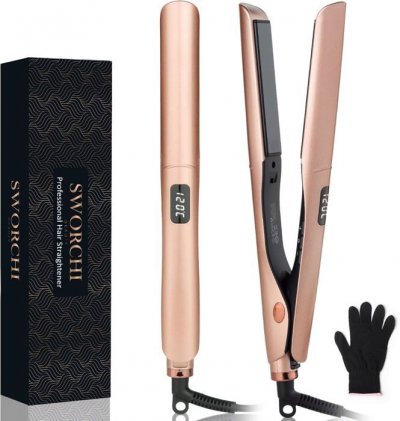 LASER GENETICS CARRON Lisseur Cheveux - Professionnel - 2 En 1 - C&eacute;ramique - Temp&eacute;rature R&eacute;glable - Arr&ecirc;t Automatique
