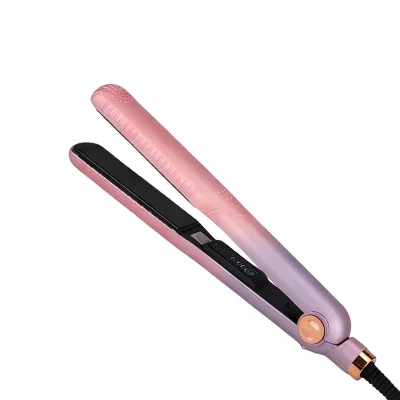 AVIZAR Lisseur et Boucleur 2-en-1 pour Cheveux Secs et Humides Ionique 40W Rose