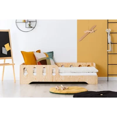 ADEKO KIDS Lit 90x190 entr&eacute;e droite sommier inclus naturel