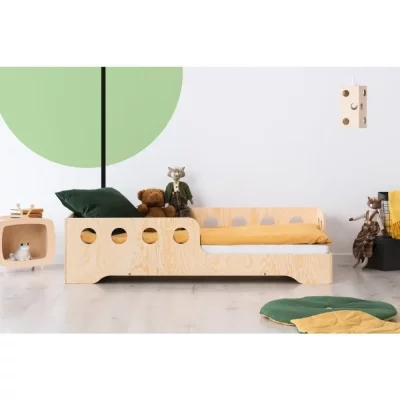 ADEKO KIDS Lit 90x190 entr&eacute;e droite sommier inclus sacha - bois