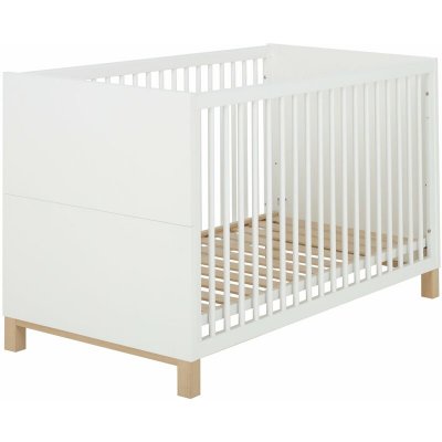 GALIPETTE Lit &agrave; barreaux en bois blanc 70x140