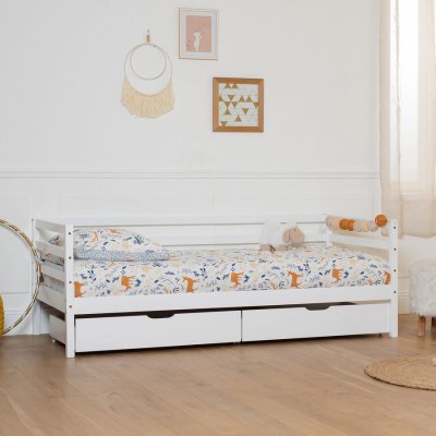 HAPPY GARDEN Lit banquette pour enfant 190x90cm avec tiroirs jules - white