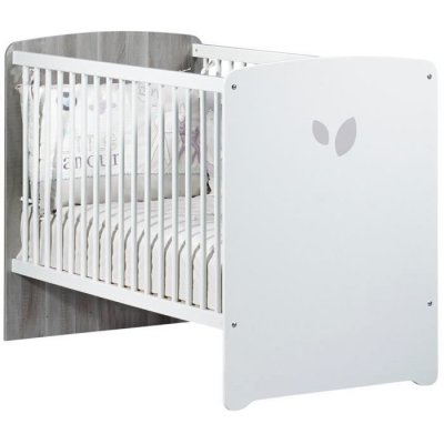 BABY PRICE Lit b&eacute;b&eacute; 120x60 t&ecirc;tes panneaux - S&eacute;rigraphie Feuilles - LEAF