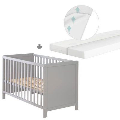 ROBA Lit B&eacute;b&eacute; 2 en 1 -  - Ind&eacute;pendant et Cododo - 6 Niveaux de Hauteurs - Taupe