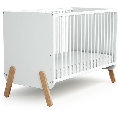 AT4 Lit b&eacute;b&eacute; 60x120 blanc et h&ecirc;tre 