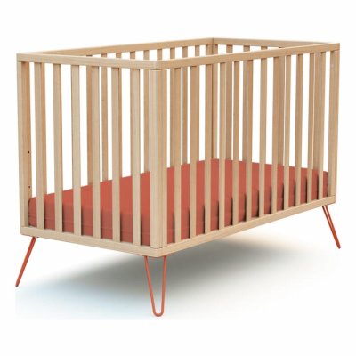 JURABABY Lit b&eacute;b&eacute; 60x120 h&ecirc;tre et terracotta