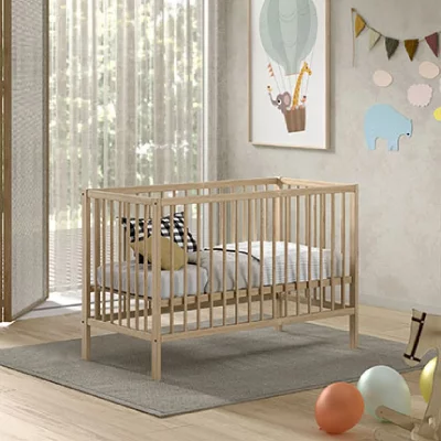 VIPACK Lit b&eacute;b&eacute; 60x120 sommier inclus meryl bois DIBB6010 