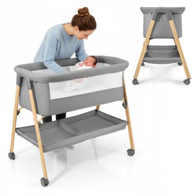 MOBYSYSTEM Lit b&eacute;b&eacute; autoportant 3 en 1 avec matelas &middot; pliable et mobile