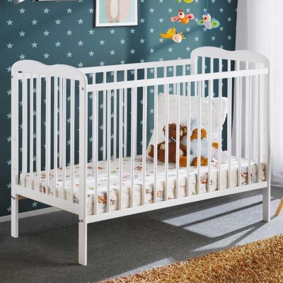 PARIS PRIX Lit b&eacute;b&eacute; en bois avec matelas - ala - l 124 cm x p 71 cm x h 83 cm