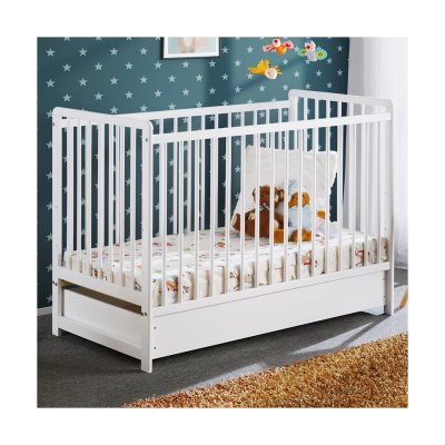 GENERIQUE Lit b&eacute;b&eacute; en bois - Cypi plus- L 124 cm x P 65 cm x H 86 cm - Blanc