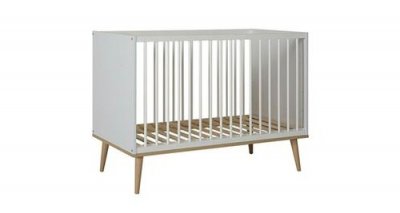QUAX Lit b&eacute;b&eacute; &eacute;volutif 60x120 cm bois blanc et h&ecirc;tre clair fleur
