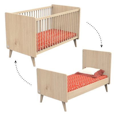 SAUTHON Lit b&eacute;b&eacute; &eacute;volutif en lit junior Little Big Bed Arty (70 x 140 cm)