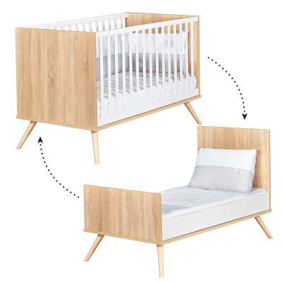 SAUTHON Lit b&eacute;b&eacute; &eacute;volutif en lit junior Little Big Bed Seventies (70 x 140 cm)