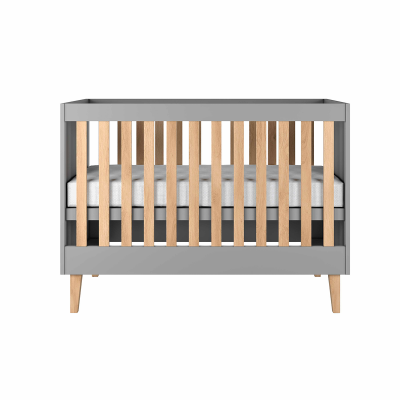 GENERIQUE Lit b&eacute;b&eacute; gris kubi sans tiroir, sans matelas 124/66