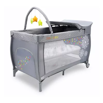 ASALVO Lit b&eacute;b&eacute; parapluie avec arche et table &agrave; langer 60x120 dandelion