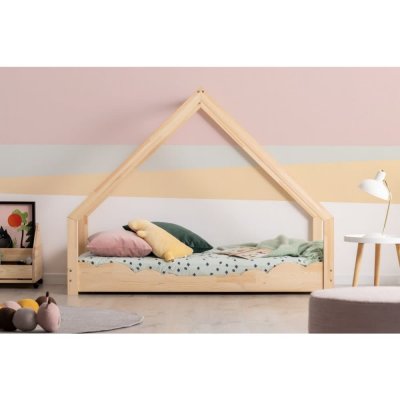 ADEKO KIDS Lit cabane 90x190 sommier inclus m&eacute;lanie - bois