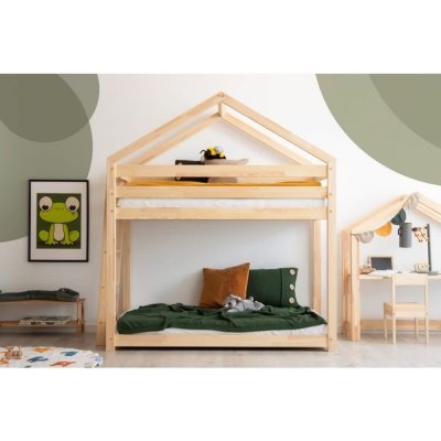 ADEKO KIDS Lit cabane mi-hauteur 70x140 sommier inclus alix - bois