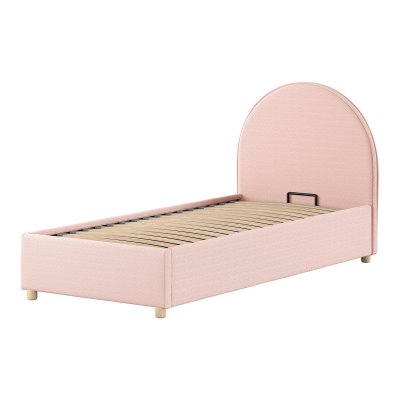 VIPACK Lit Coffre Enfant Boucl&eacute; ""moon"" 90x200cm Rose