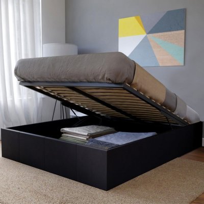 Lit coffre torino 140x190 + 1 sommier / noir 035516