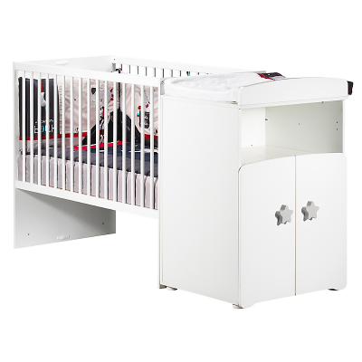 BABY PRICE Lit combin&eacute; &eacute;volutif 120x60 en 90x190 en Bois Blanc