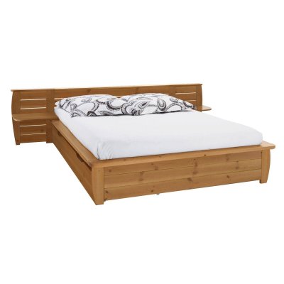 Lit complet Th&eacute;o - Pin Massif &eacute;co responsable 140 x 190 cm Miel