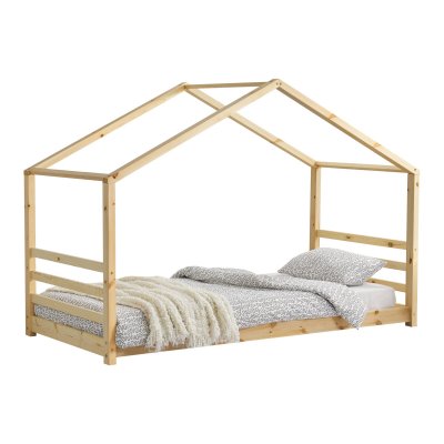 EN.CASA Lit d'enfant Vard&oslash; Bois Naturel 206x98x142cm []