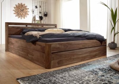 Lit double 200x200 Palissandre teint&eacute; Smoked cherry TORONTO #158