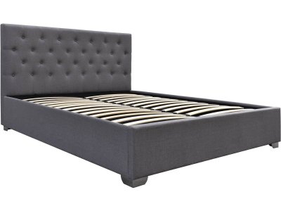 Lit double avec coffre ""Tino"" - 160 &times; 200 cm - Gris